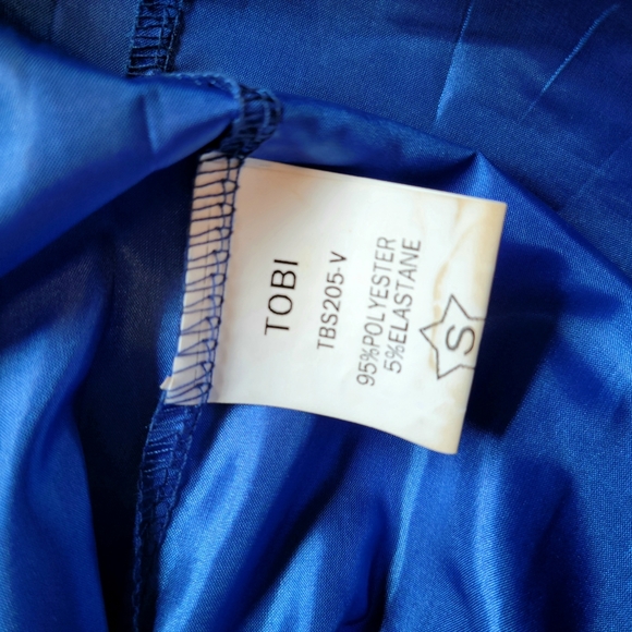 Sapphire Velvet Cocktail Dress - Picture 2 of 4